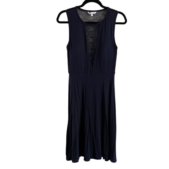 Victoria's Secret Dresses & Skirts - Victoria’s Secret Wmn M Navy Blue Sleeveless Lacy Top Padded Fit & Flare Dress